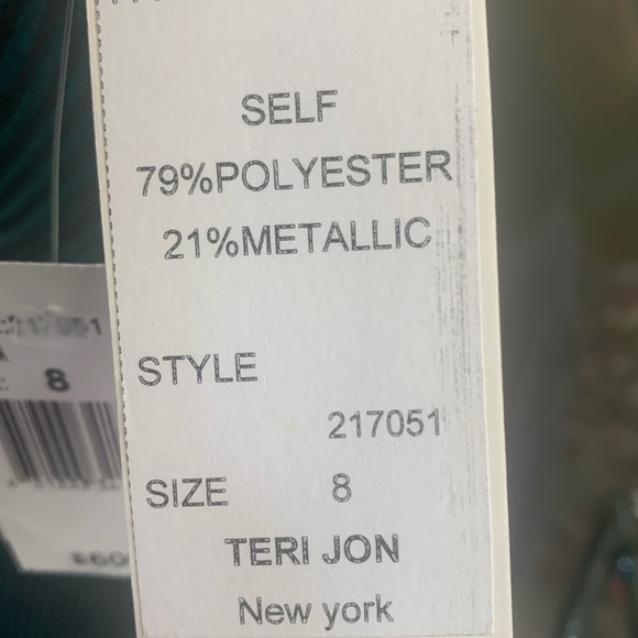 Rickie Freeman for Teri Jon Metallic Jacquard Off the Shoulder gown - Picture 8 of 9